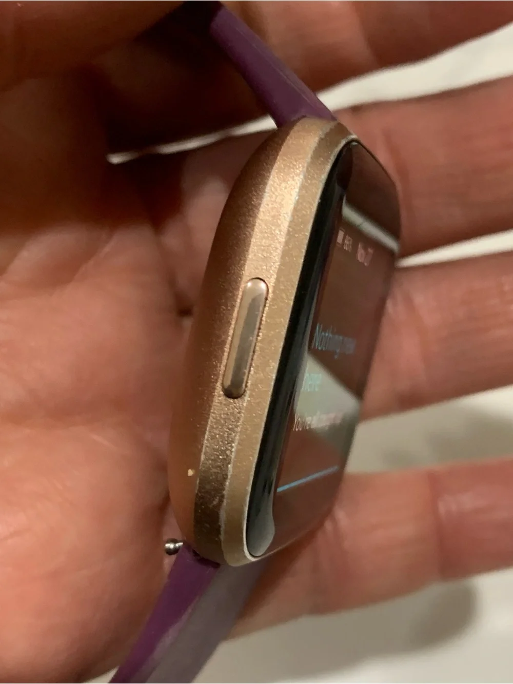 fitbit Versa 2 Plum Silicone Smartwatch with Rose Gold Case